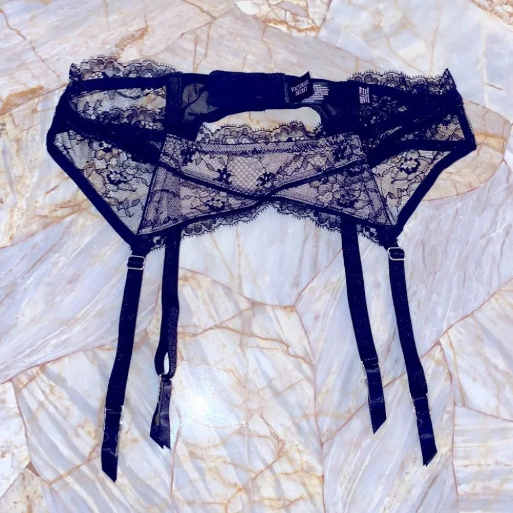 VS Designer Very Sexy  Black Lace Garter Belt XS/S
